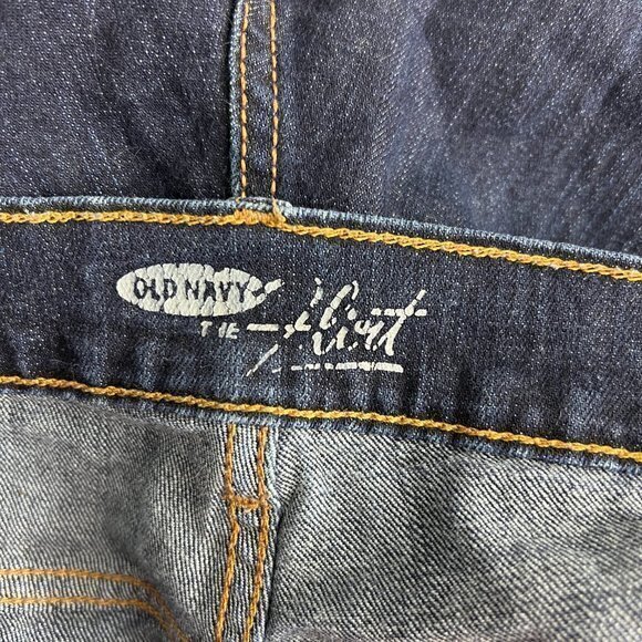 Old Navy 12 Short Flirt Bootcut Dark Wash Blue Denim Jeans Stretch Solid - Picture 8 of 11